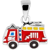 The Jewelry Collection Zilver Gerhodineerde Hanger brandweerauto 1332029