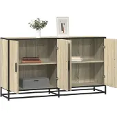 vidaXL Dressoir 134x35x76 cm bewerkt hout sonoma eikenkleurig