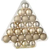 J-Line Kerstbal Crème D 4 Cm 24 Stuks