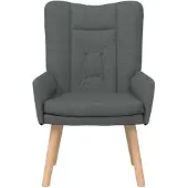 vidaXL Fauteuil Donkergrijs 63 x 67 x 94 cm Stof en multiplex