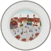 Villeroy & Boch Assiette plate en porcelaine ronde D27cm village DESIGN NAIF