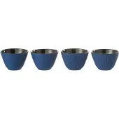 J-Line theemok - metaal - donkerblauw - 2 dozen van 2 stuks
