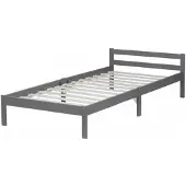 Homestyle4u Eenpersoonsbed - 90x200 cm - Houten bed - Grijs