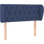 vidaXL Hoofdbord met randen 93x23x78/88 cm stof blauw