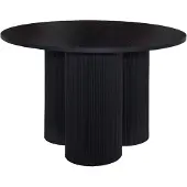 Oviala - Moderne ronde eettafel 120 cm zwart houtlook - Maggy