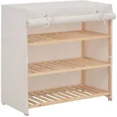 vidaXL Schoenenkast met hoes 79x40x80 cm stof wit
