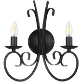 ONLI Wandlamp Pompei, dimbaar, zwart, Woon-/ Eetkamer, metaal, Landelijk, wandlamp