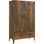 vidaXL Hoge kast 70x31x115 cm bewerkt hout gerookt eikenkleurig