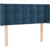 vidaXL Hoofdbord met randen 103x16x78/88 cm fluweel donkerblauw