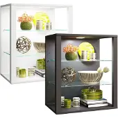 VCM GlasolSW vitrinekast wandmontage antraciet.