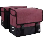 Willex Dubbele Fietstas - Canvas - Reflectie - 48 liter - Universele Bevestiging - Purple red/Matt black