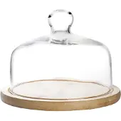 Ibili 18 Cm Glas Top Met Houten Voet Transparant