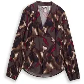 Tom Tailor Blouse bruin / donkerbruin / bessen / wit