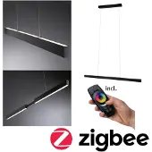 Paulmann LED-hanglamp Smart Home Zigbee 3.0 Aptare 2700K dimbaar 2x2400lm 2x18W Zwart geborsteld