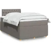 vidaXL Boxspring met matras stof taupe 120x200 cm