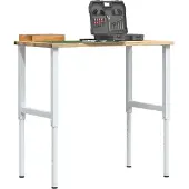 vidaXL Werkbank 100x60x(71,5-98) cm massief eikenhout