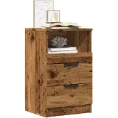 vidaXL Nachtkastje 40x36x65 cm bewerkt hout oud houtkleurig