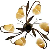 ONLI Plafondlamp Alga, dimbaar, brons / oud-messing, Woon-/ Eetkamer, metaal, Florentijns, plafondlamp