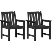 vidaXL Tuin eetkamerstoel 2 st Zwart HDPE