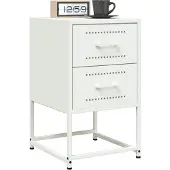 vidaXL Nachtkastjes 2 st 36x39x60,5 cm staal wit