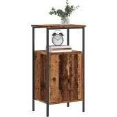 vidaXL Nachtkastje 41x31x80 cm bewerkt hout oud houtkleurig