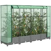 vidaXL Plantenbak verhoogd met kashoes 160x40x123 cm rattanlook