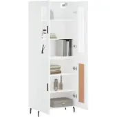 vidaXL Hoge kast 69,5x34x180 cm bewerkt hout wit
