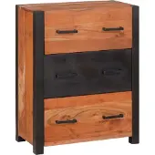 vidaXL Dressoir met lade Bruin 55 x 30 x 75 cm Massief Acacia Hout