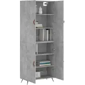 vidaXL Hoge kast 69,5x34x180 cm bewerkt hout betongrijs