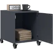 vidaXL Nachtkastjes 2 st 36x39x43,5 cm staal antracietkleurig