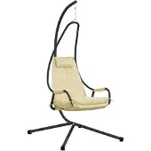 vidaXL Hangende ei-stoel Beige 94 x 107 x 196,5 cm Staal