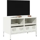 vidaXL Tv-meubel 68x39x43,5 cm koudgewalst staal wit