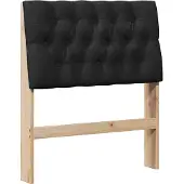 vidaXL Gestoffeerd hoofdbord Zwart 80 cm Massief grenenhout