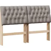 vidaXL Gestoffeerd hoofdbord Taupe 160 cm Massief grenenhout