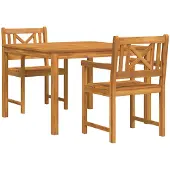 vidaXL Tuin Eettafel Set 3 st Bruin Massief acaciahout