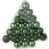 J-Line Kerstbal Groen D 4 Cm 24 Stuks