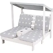 Roba Outdoor Little Stars 2-zits tuinligstoel incl. kussen grijs