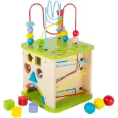 Small Foot - Houten Activiteitenkubus met Knikkerbaan, 8dlg.