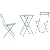 vidaXL Klaptafel Bistro Set, 3 stuks, zeegroen, staal