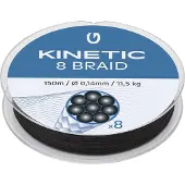 Kinetic Cyber 8 Gevlochten Vislijn 150 M Zwart 0.350 mm