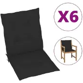 vidaXL Tuinstoelkussens 6 st 100x50x3 cm oxford stof zwart