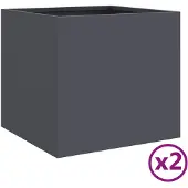 vidaXL Plantenbakken 2 st 32x30x29 cm koudgewalst staal antracietkleurig