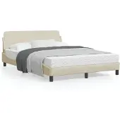 vidaXL Bedframe "Dover" stof crèmekleurig 140x200 cm