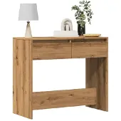 vidaXL Wandtafel 89x41x76,5 cm bewerkt hout artisanaal eikenkleurig