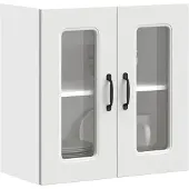 vidaXL Keukenbovenkast met glazen deur Kalmar bewerkt hout wit