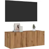 vidaXL Tv-wandmeubel 80x30x30 cm bewerkt hout artisanaal eikenkleurig