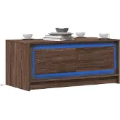 vidaXL Salontafel met LED-verlichting bewerkt hout bruin eikenkleur