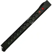 Chacon Stroomverdelers met 10 stopcontacten, 16A, met schakelaar – 1,5 meter – Zwart (SCH)