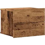 vidaXL Nachtkastje wandgemonteerd 40x32x30 cm oud houtkleurig