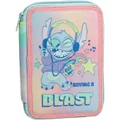 Giovas Disney Lilo & Stitch pennenetui met vulling, met 2 compartimenten